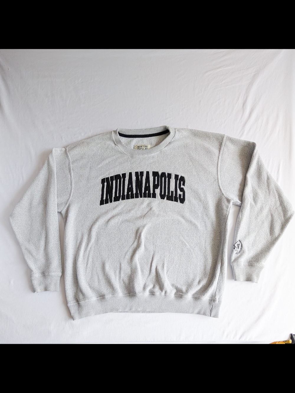 Indianapolis Indiana New York Popular Crew Neck Sweatshirt Large Heather Grey XL